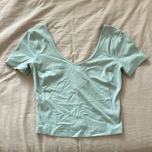 LULULEMON Fitted Crop top in powder blue Size 4